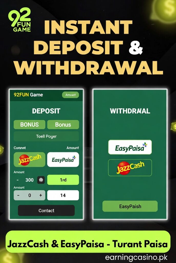 92FUN Game Deposit and withdrawal