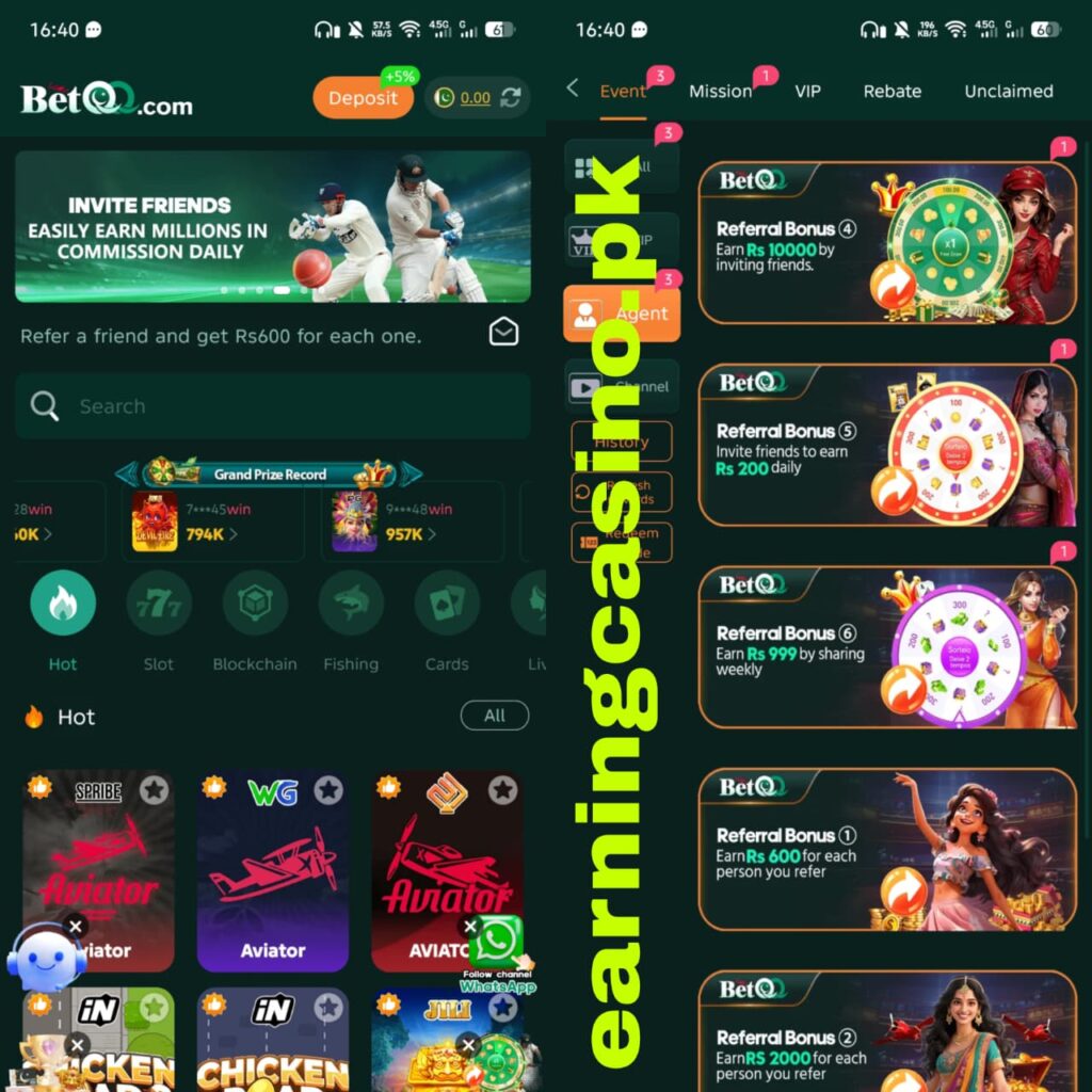 betqq game main interface