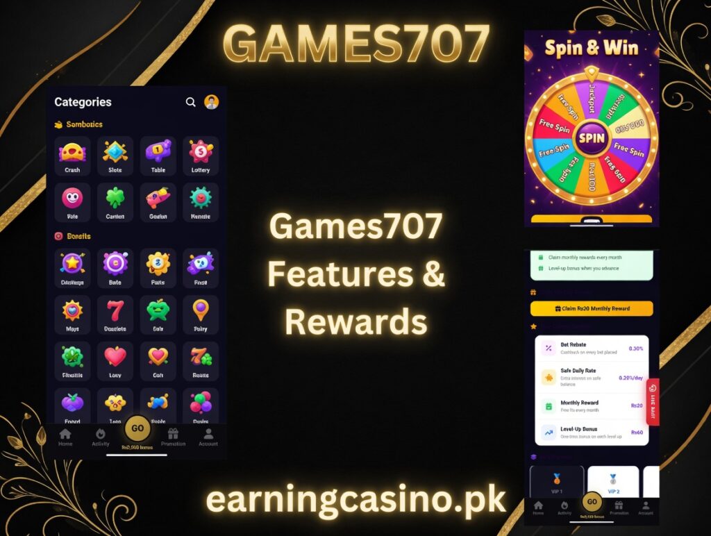Games707 Game rewards and bonuses