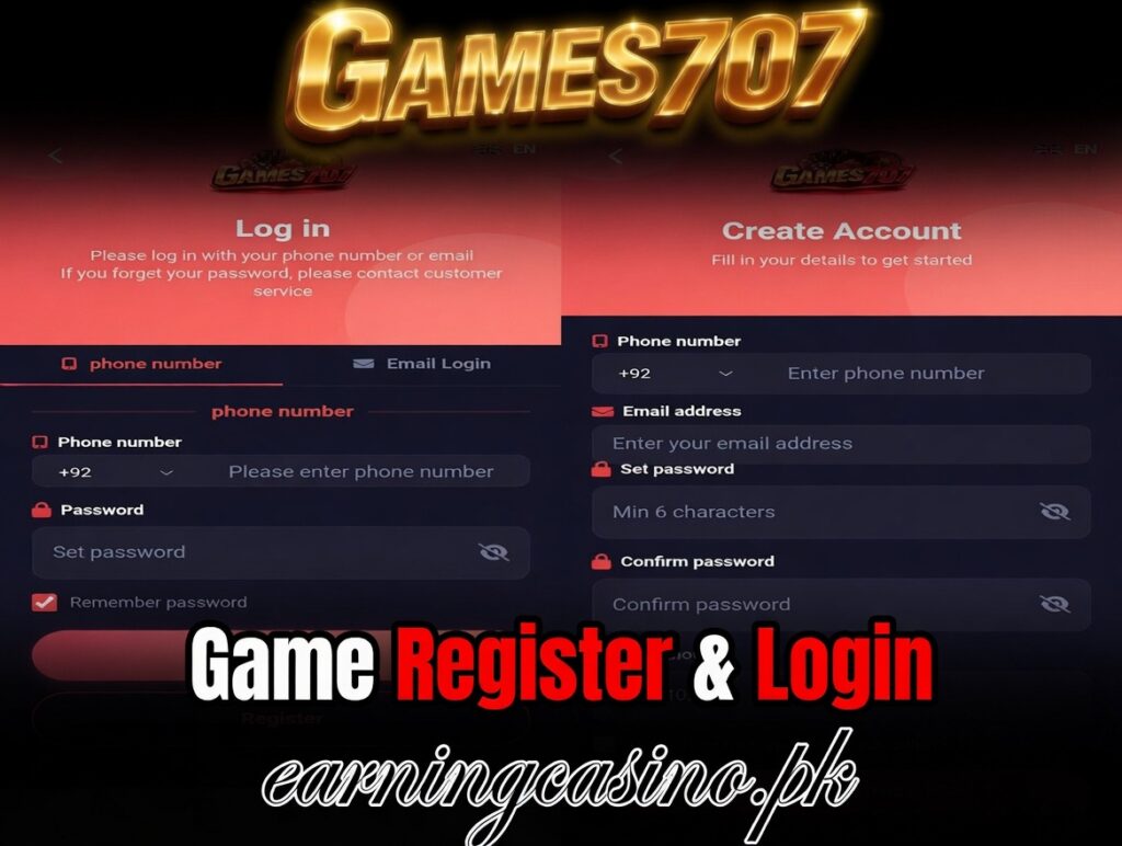 Game707 game rsgister and login