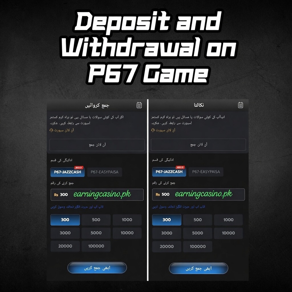 P67 Game Deposit and withdrawal 