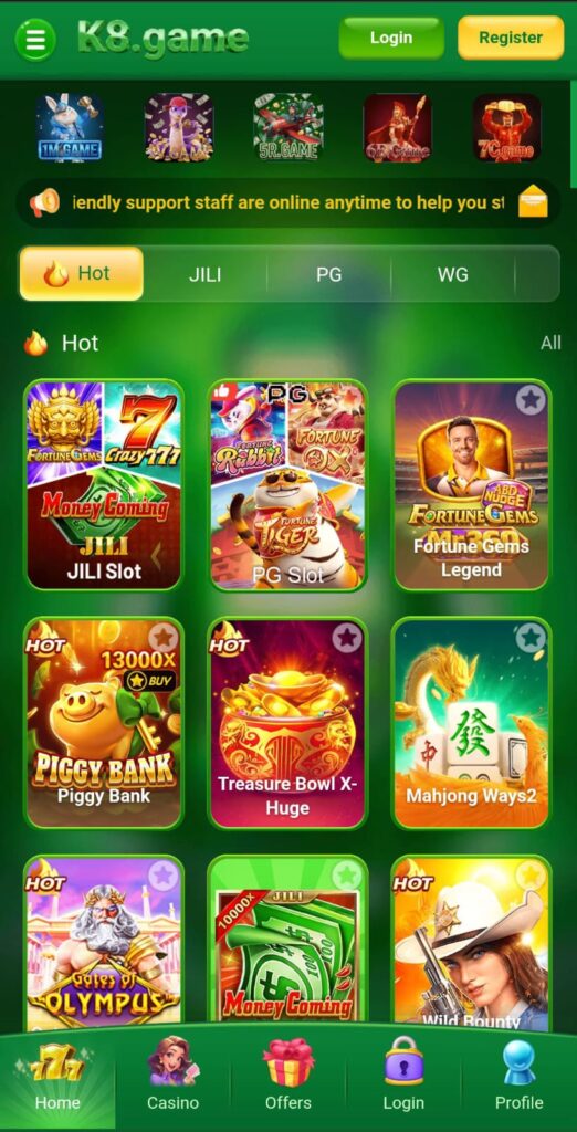 k8 game interface