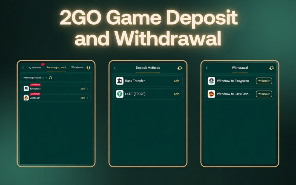 2GO game deposit and withdrawal