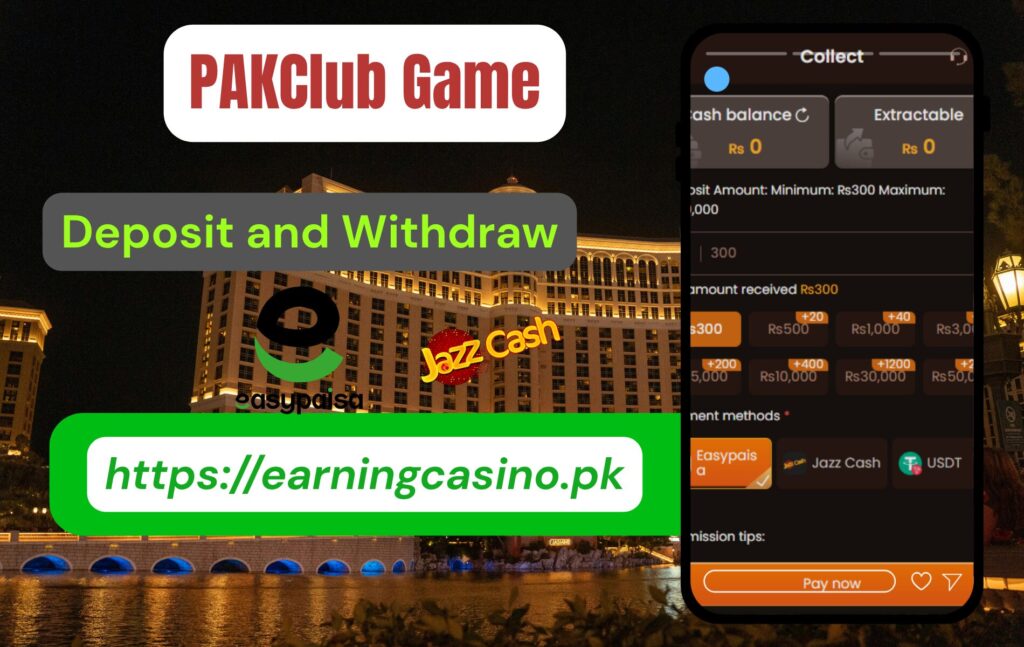 PAKCLUB Game withdraw and Deposit
