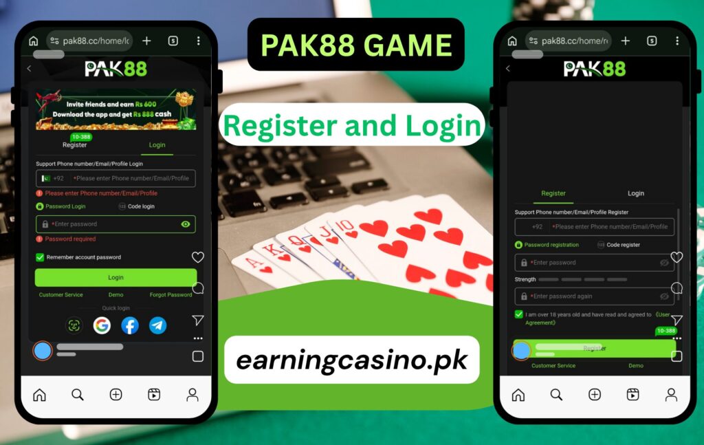 Pak88 Game Register and Login