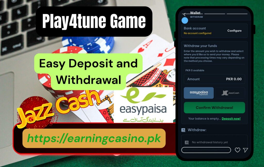 Play4tune Game withdraw and Deposit