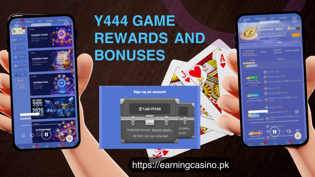 Y444 Game bonuses and rewards system Pakistan