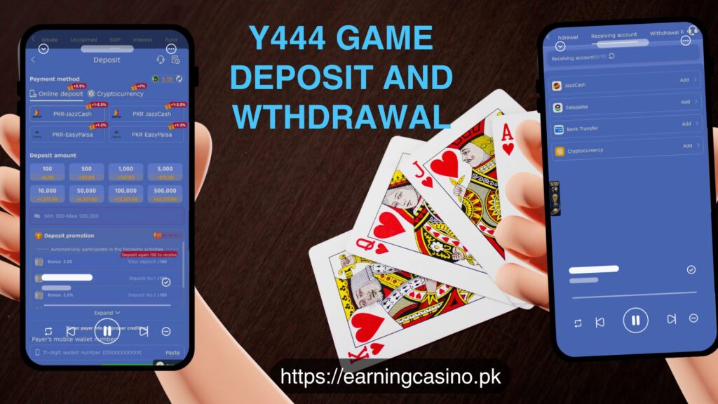 Y444 Game deposit and withdrawal via JazzCash Easypaisa